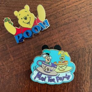 Walt Disney World Pin Lot Mad Tea Party Mad Hatter March Hare Alice & Pooh